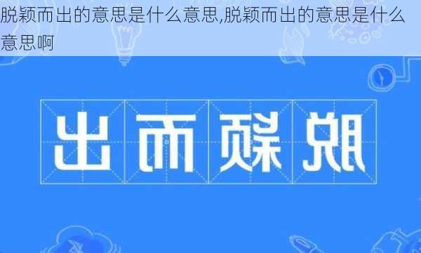 脱颖而出的意思是什么意思,脱颖而出的意思是什么意思啊