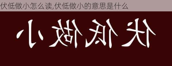 伏低做小怎么读,伏低做小的意思是什么