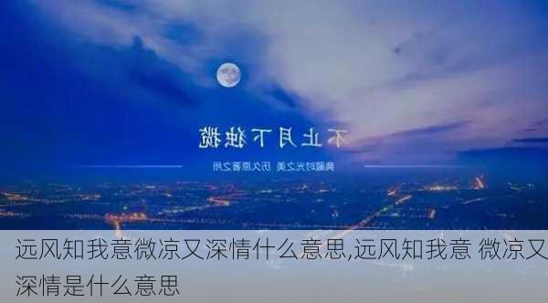 远风知我意微凉又深情什么意思,远风知我意 微凉又深情是什么意思