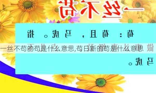 一丝不苟的苟是什么意思,苟日新的苟是什么意思