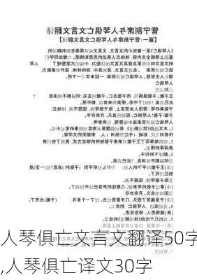 人琴俱亡文言文翻译50字,人琴俱亡译文30字