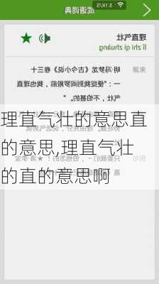 理直气壮的意思直的意思,理直气壮的直的意思啊