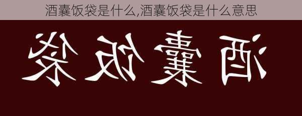 酒囊饭袋是什么,酒囊饭袋是什么意思