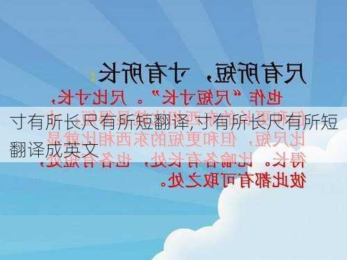 寸有所长尺有所短翻译,寸有所长尺有所短翻译成英文