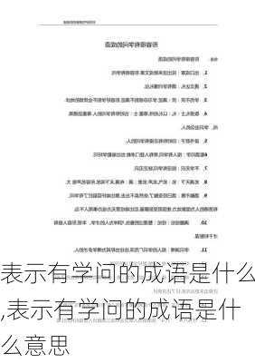 表示有学问的成语是什么,表示有学问的成语是什么意思