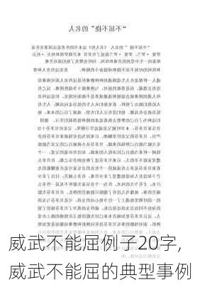 威武不能屈例子20字,威武不能屈的典型事例