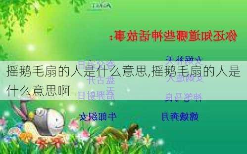 摇鹅毛扇的人是什么意思,摇鹅毛扇的人是什么意思啊