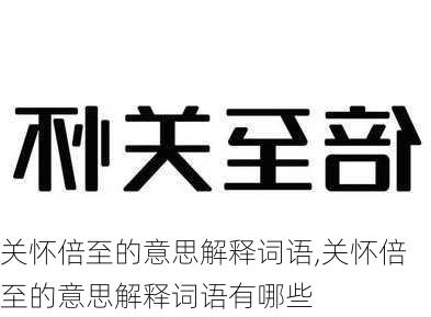 关怀倍至的意思解释词语,关怀倍至的意思解释词语有哪些