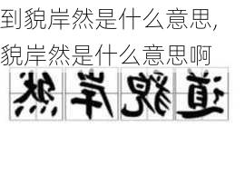 到貌岸然是什么意思,貌岸然是什么意思啊