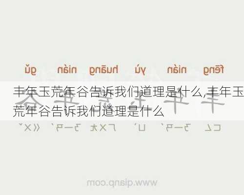 丰年玉荒年谷告诉我们道理是什么,丰年玉荒年谷告诉我们道理是什么