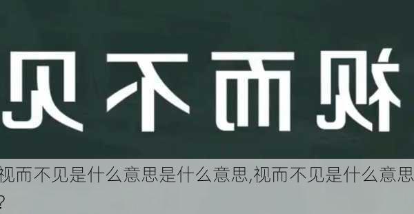 视而不见是什么意思是什么意思,视而不见是什么意思?