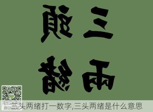 三头两绪打一数字,三头两绪是什么意思