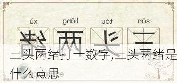 三头两绪打一数字,三头两绪是什么意思