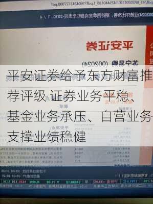 平安证券给予东方财富推荐评级 证券业务平稳、基金业务承压、自营业务支撑业绩稳健