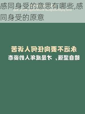 感同身受的意思有哪些,感同身受的原意