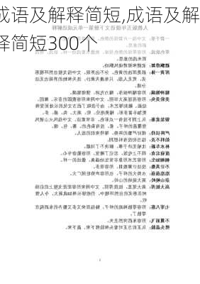 成语及解释简短,成语及解释简短300个