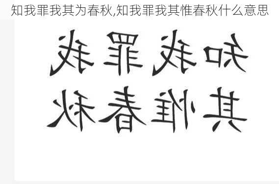 知我罪我其为春秋,知我罪我其惟春秋什么意思