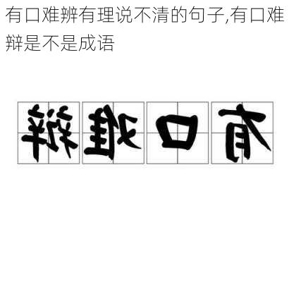 有口难辨有理说不清的句子,有口难辩是不是成语