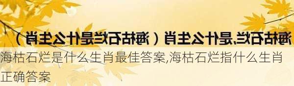 海枯石烂是什么生肖最佳答案,海枯石烂指什么生肖正确答案