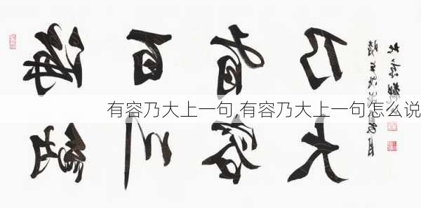 有容乃大上一句,有容乃大上一句怎么说