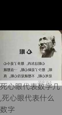 死心眼代表数字几,死心眼代表什么数字