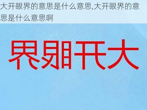 大开眼界的意思是什么意思,大开眼界的意思是什么意思啊