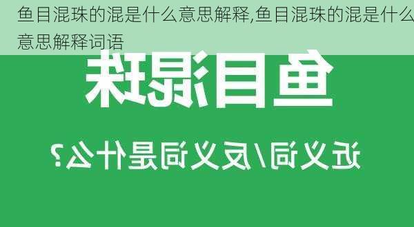 鱼目混珠的混是什么意思解释,鱼目混珠的混是什么意思解释词语