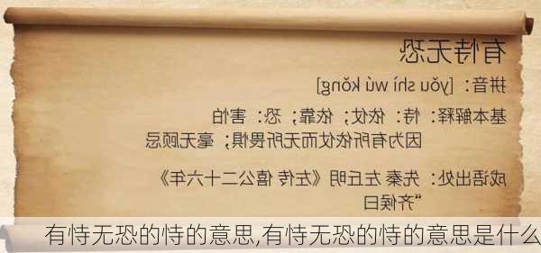 有恃无恐的恃的意思,有恃无恐的恃的意思是什么