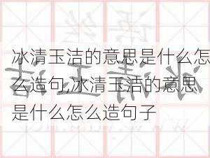 冰清玉洁的意思是什么怎么造句,冰清玉洁的意思是什么怎么造句子