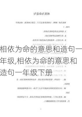 相依为命的意思和造句一年级,相依为命的意思和造句一年级下册