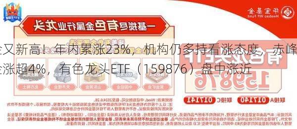 黄金又新高！年内累涨23%，机构仍多持看涨态度，赤峰黄金涨超4%，有色龙头ETF（159876）盘中涨近1%