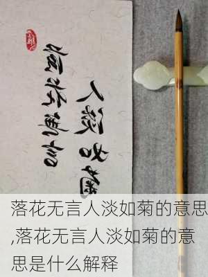 落花无言人淡如菊的意思,落花无言人淡如菊的意思是什么解释