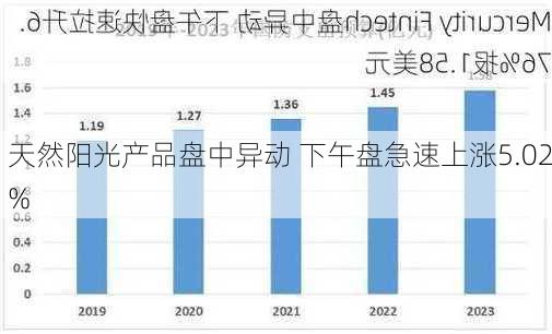 天然阳光产品盘中异动 下午盘急速上涨5.02%