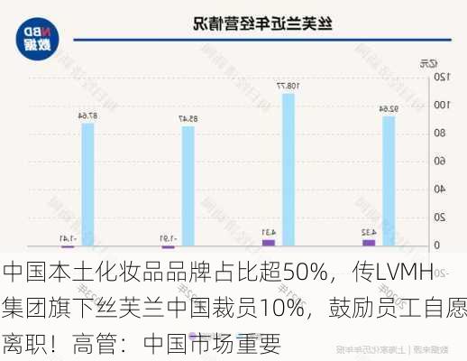 中国本土化妆品品牌占比超50%，传LVMH集团旗下丝芙兰中国裁员10%，鼓励员工自愿离职！高管：中国市场重要