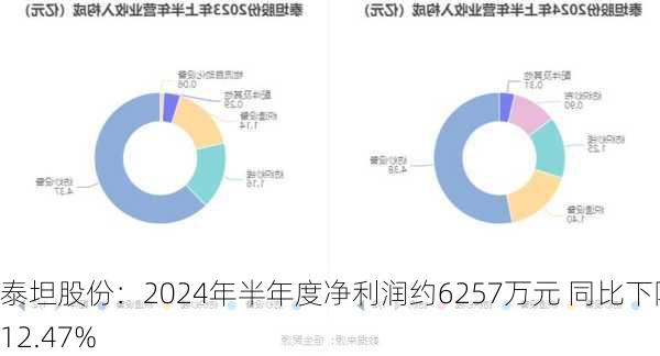 泰坦股份：2024年半年度净利润约6257万元 同比下降12.47%