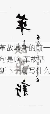 革故鼎新的前一句是啥,革故鼎新下一句写什么