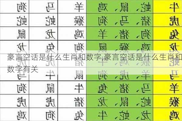 豪言空话是什么生肖和数字,豪言空话是什么生肖和数字有关