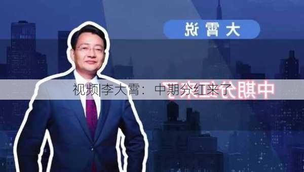 视频|李大霄：中期分红来了