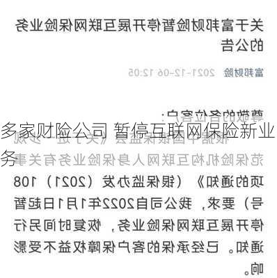 多家财险公司 暂停互联网保险新业务