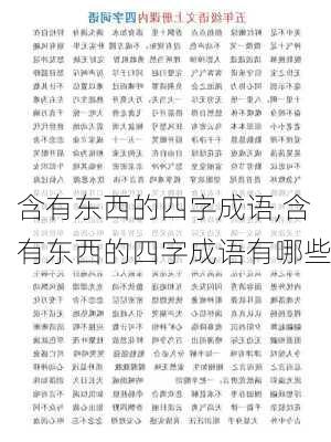 含有东西的四字成语,含有东西的四字成语有哪些