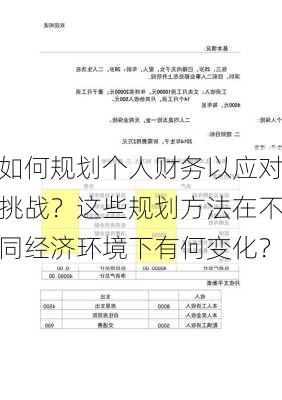 如何规划个人财务以应对挑战？这些规划方法在不同经济环境下有何变化？