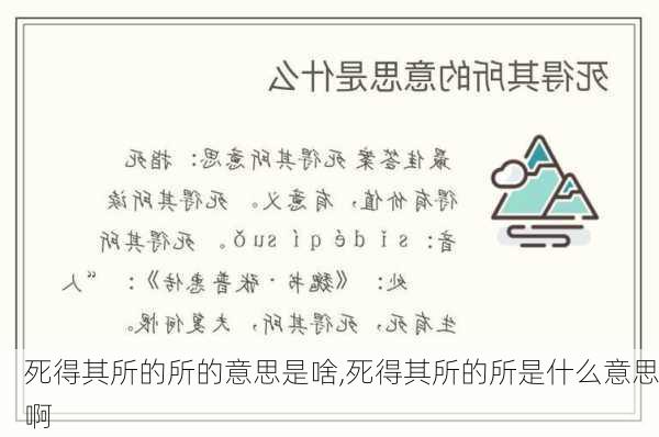 死得其所的所的意思是啥,死得其所的所是什么意思啊