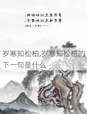 岁寒知松柏,岁寒知松柏的下一句是什么