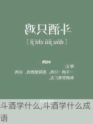 斗酒学什么,斗酒学什么成语