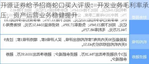 开源证券给予招商蛇口买入评级：开发业务毛利率承压，资产运营业务稳健提升