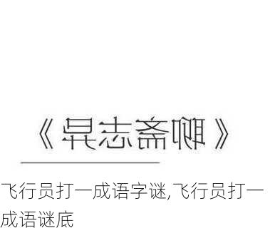 飞行员打一成语字谜,飞行员打一成语谜底