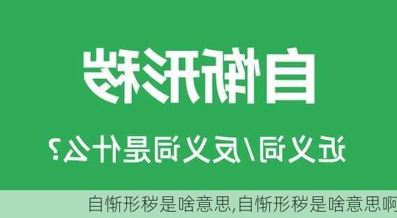 自惭形秽是啥意思,自惭形秽是啥意思啊