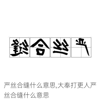 严丝合缝什么意思,大奉打更人严丝合缝什么意思