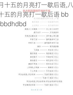 八月十五的月亮打一歇后语,八月十五的月亮打一歇后语 bbhjxbbdhdbd