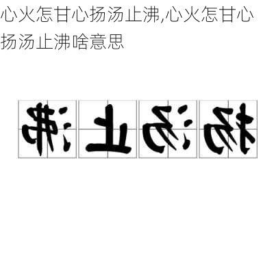 心火怎甘心扬汤止沸,心火怎甘心扬汤止沸啥意思